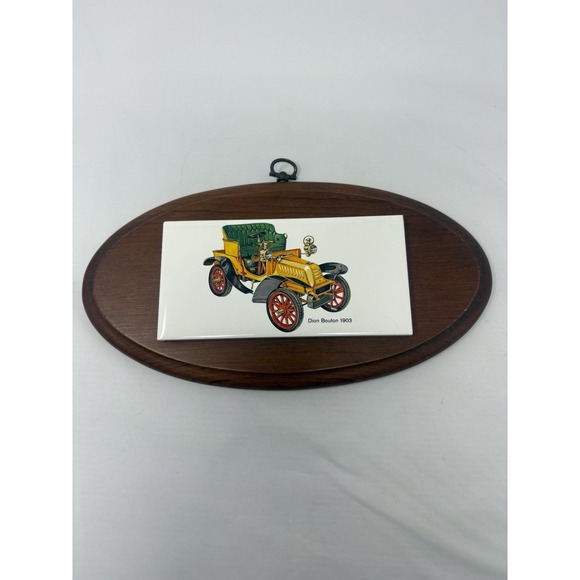Other - Vintage Car Automobile Wall Hanging Wooden Tile 1903 Dion Bouton
